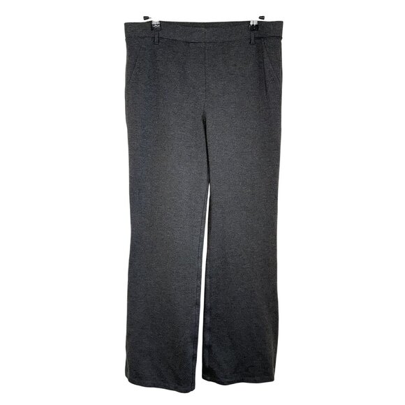 Quince Gray Heather Straight Leg Ponte Pants, M Petite - Picture 1 of 7